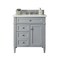 James Martin Vanities Brittany 30in Single Vanity, Urban Gray w/ 3 CM Carrara Marble Top 650-V30-UGR-3CAR - alternate 1